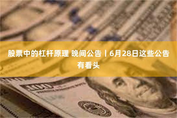 股票中的杠杆原理 晚间公告丨6月28日这些公告有看头