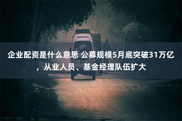 企业配资是什么意思 公募规模5月底突破31万亿，从业人员、基金经理队伍扩大