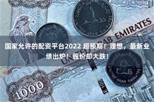 国家允许的配资平台2022 超预期！理想，最新业绩出炉！股价却大跌！