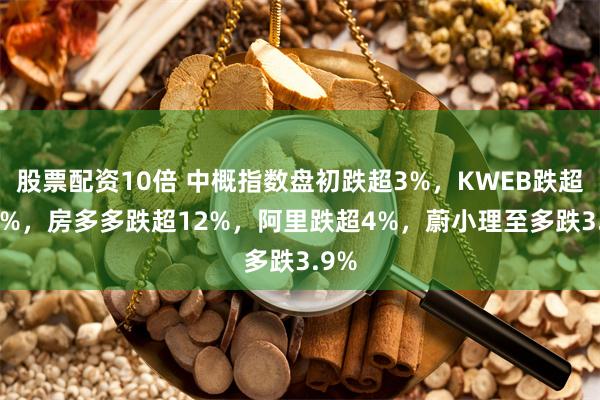 股票配资10倍 中概指数盘初跌超3%，KWEB跌超4.9%，房多多跌超12%，阿里跌超4%，蔚小理至多跌3.9%