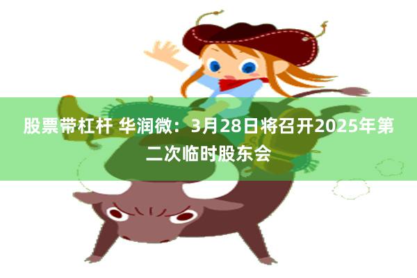 股票带杠杆 华润微：3月28日将召开2025年第二次临时股东会